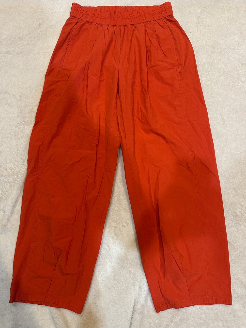 Eileen Fisher Organic Cotton Orange Lantern Pants XXS Barrel Pants Pull On